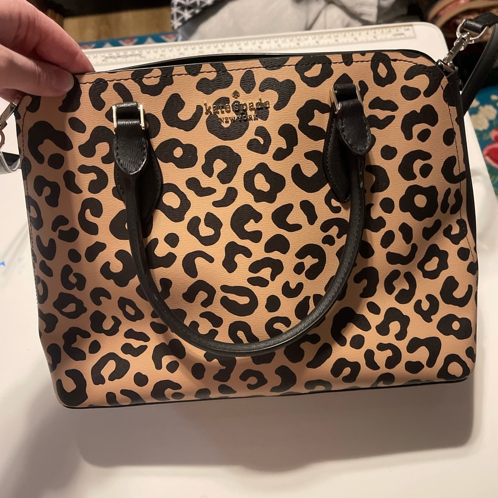 Kate Spade Leopard Print Darcy purse - Black and Tan